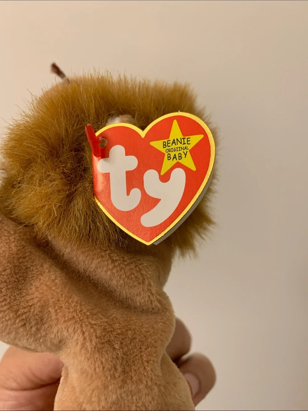 Roary the lion, beanie baby.
